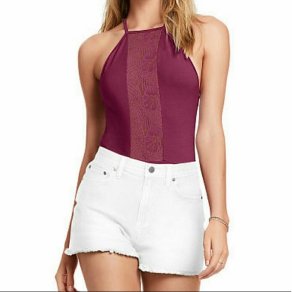 PINK lace middle bodysuit